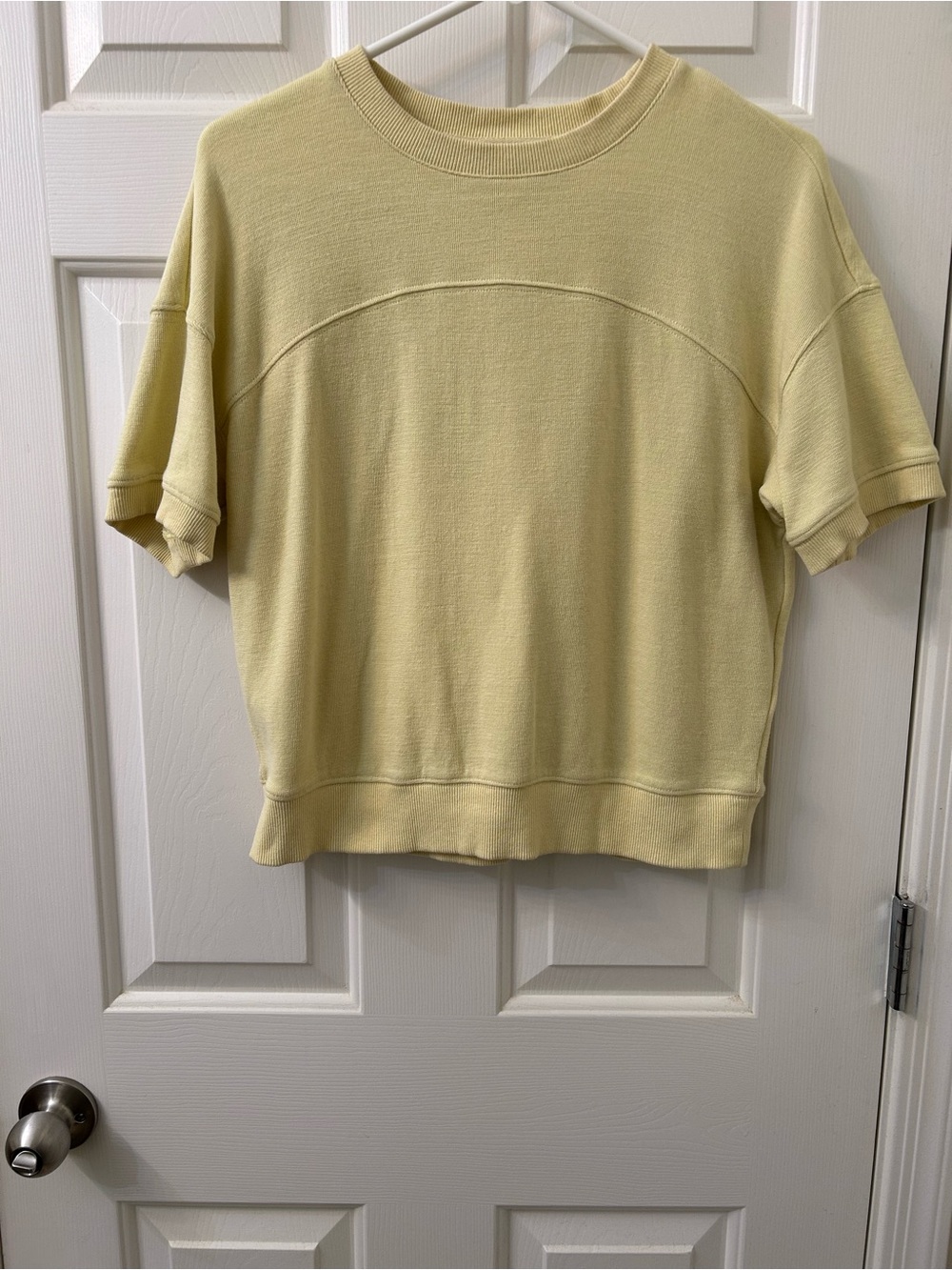 Pale Sky 100% Cotton Short Sleeve Crewneck Tee in Soft Butter Yellow